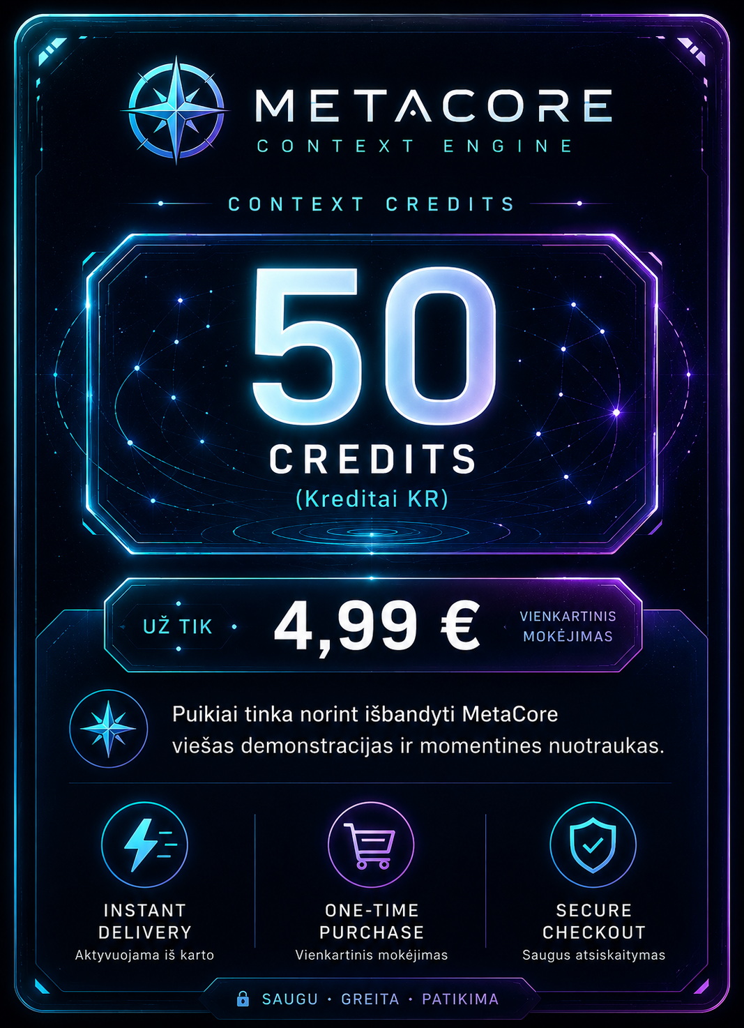 Starter · 50 kreditų